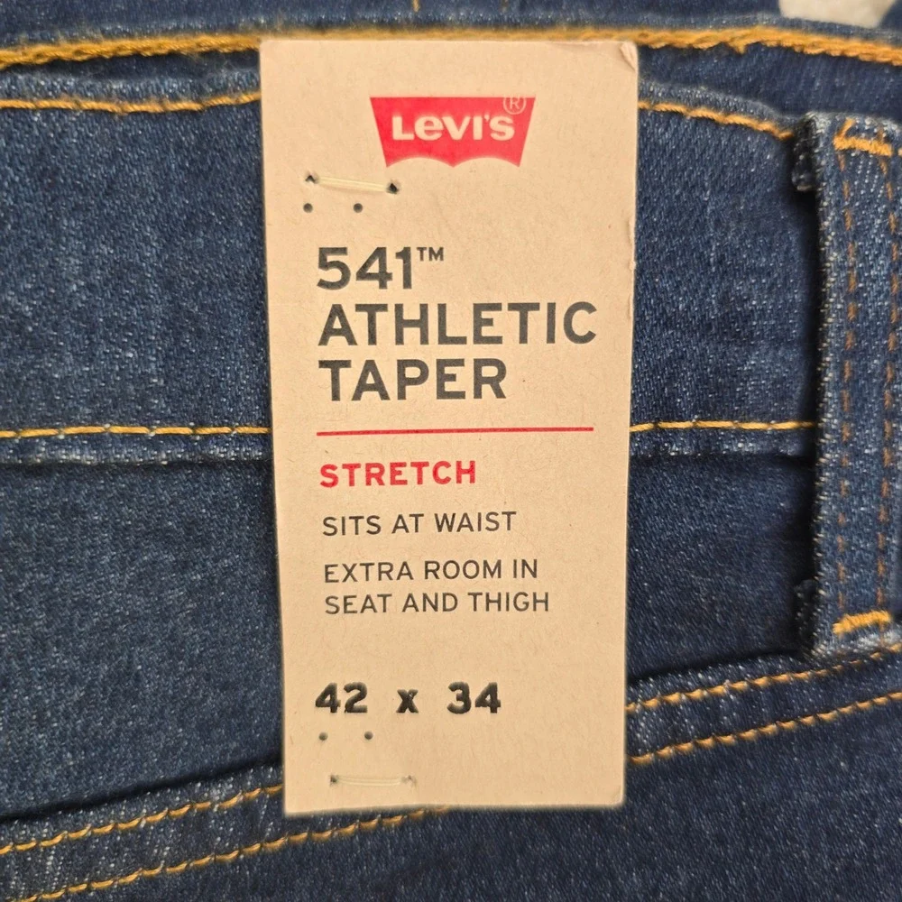 Levi's 541 Athletic Taper Jeans Mens 42x34 Dark Wash Blue Stretch Denim 2-Pack